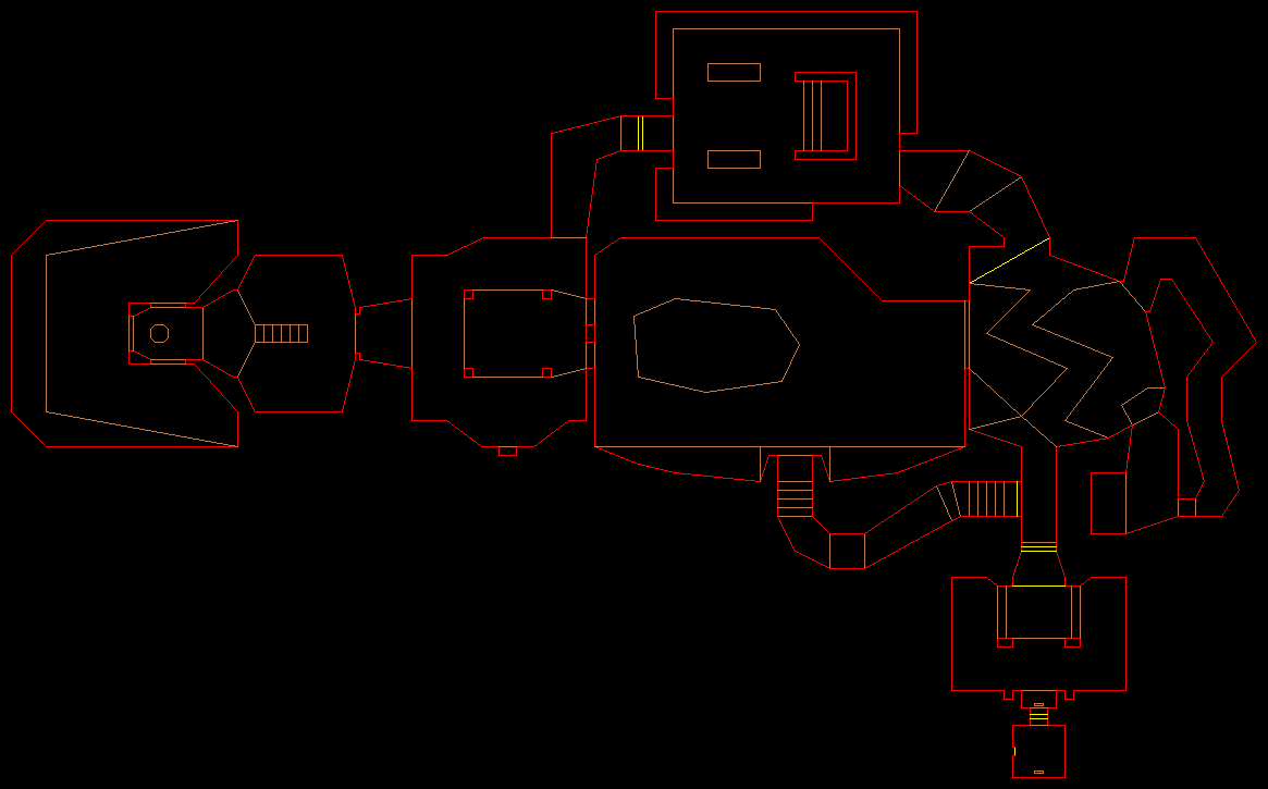 PlayStation Doom level 1, HANGAR: Level map