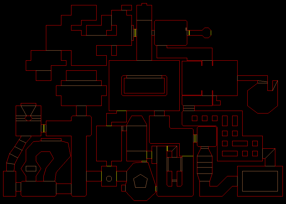 PlayStation Doom level 11, REFINERY: Level map