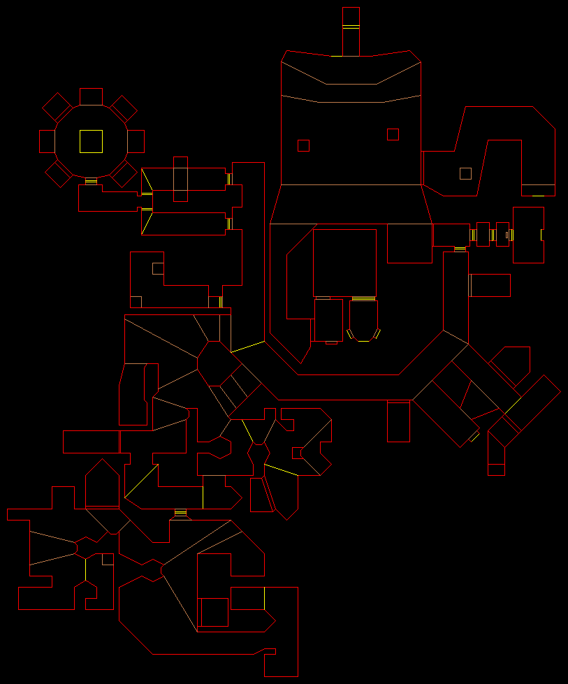 PlayStation Doom level 14, HALLS OF THE DAMNED: Level map