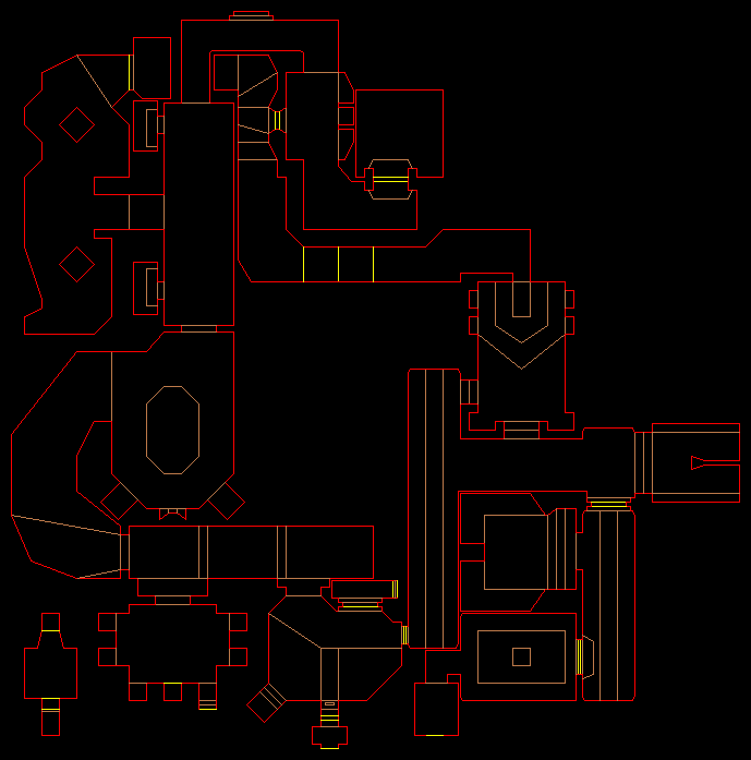 PlayStation Doom level 15, SPAWNING VATS: Level map