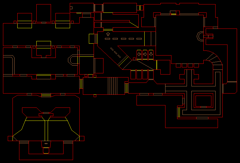 PlayStation Doom level 35, THE WASTE TUNNELS: Level map