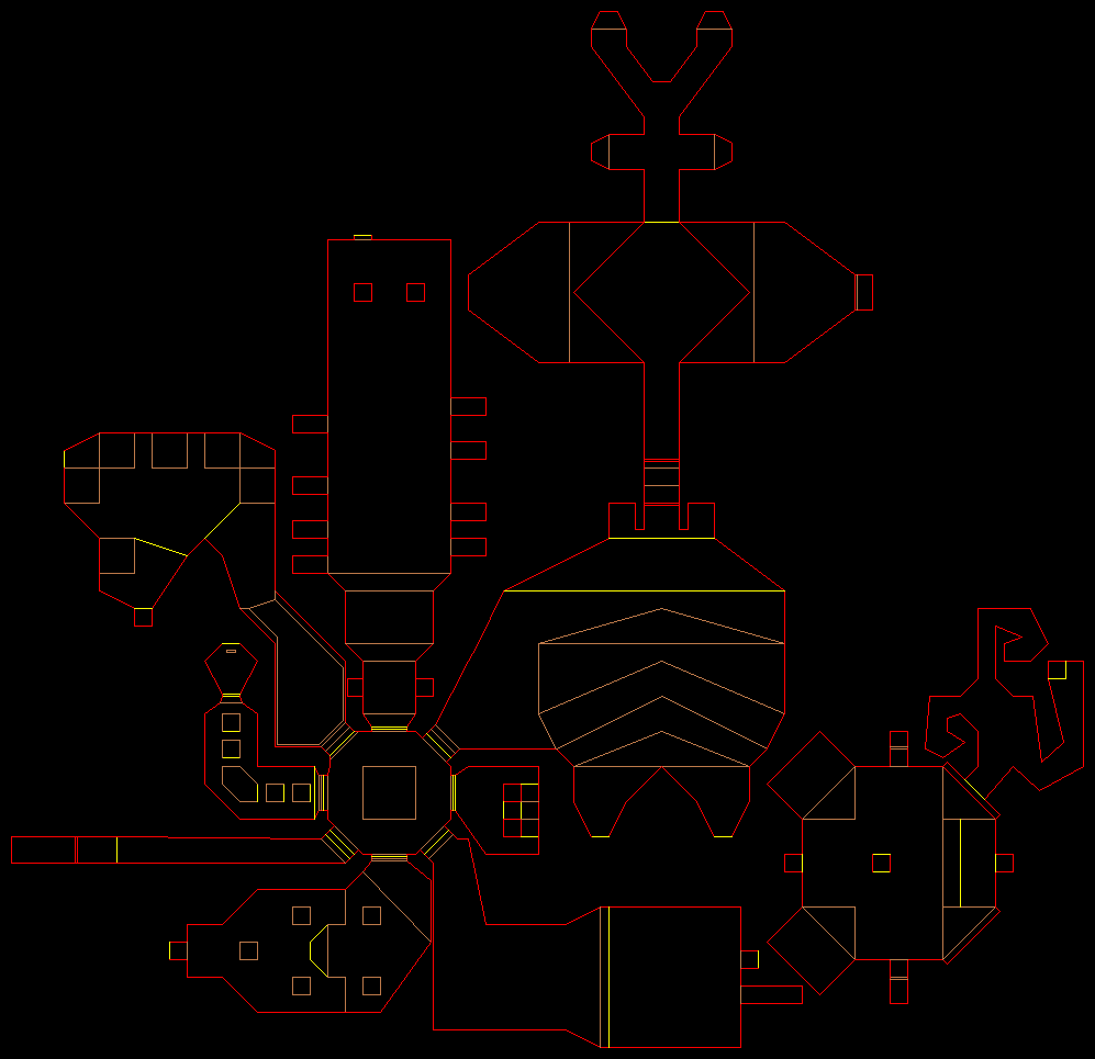 PlayStation Doom level 38, TRICKS AND TRAPS: Level map