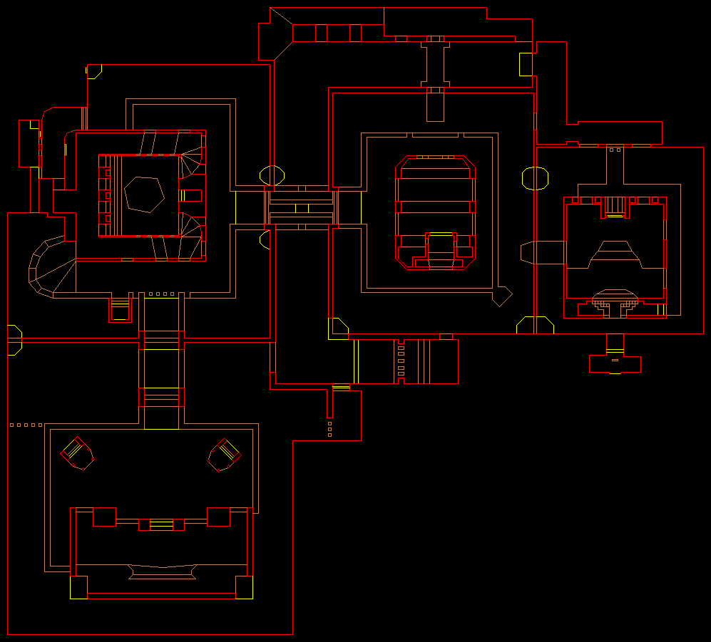 PlayStation Doom level 43, THE INMOST DENS: Level map