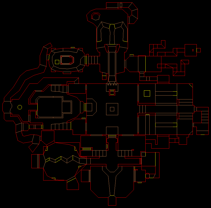 PlayStation Doom level 45, TENEMENTS: Level map