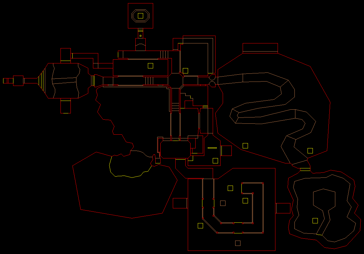 PlayStation Doom level 52, THE ABANDONED MINES: Level map