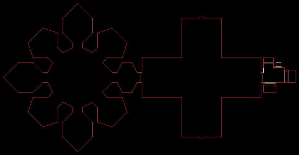 PlayStation Doom level 55, FORTRESS OF MYSTERY: Level map