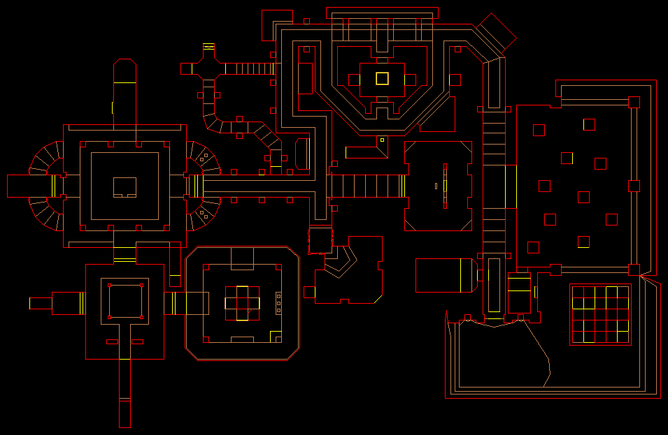 PlayStation Doom level 58, THE MANSION: Level map