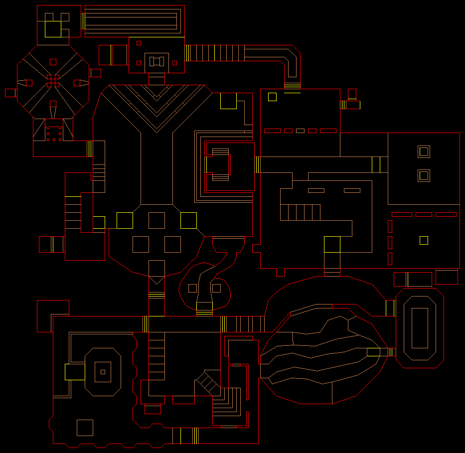 PlayStation Final Doom level 3, CANYON: Level map