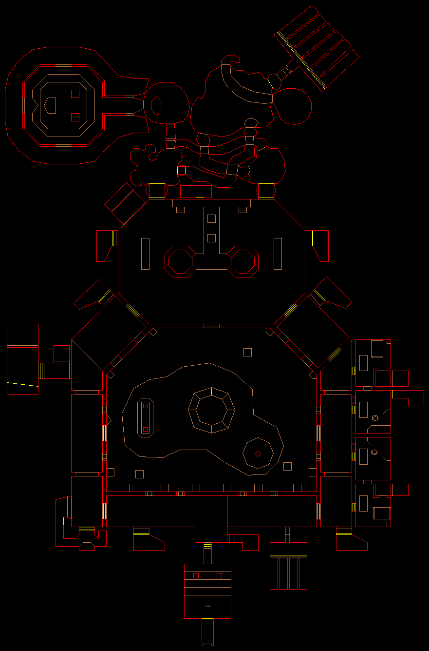 PlayStation Final Doom level 21, LUNAR MINING PROJECT: Level map